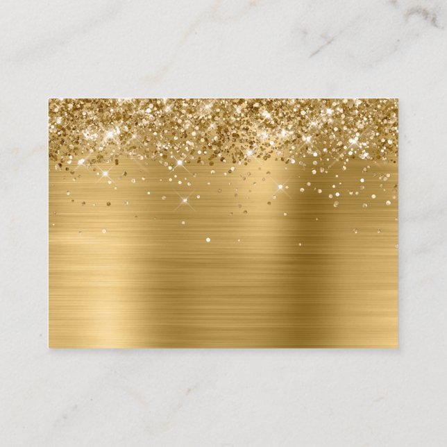Glittery Gold Foil Blank Mighty Place Card (Back)