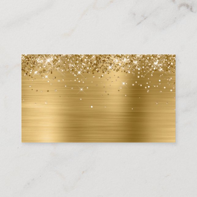Glittery Gold Foil Blank Place Card (Back)