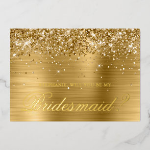 Glittery Gold Foil Bridesmaid Proposal