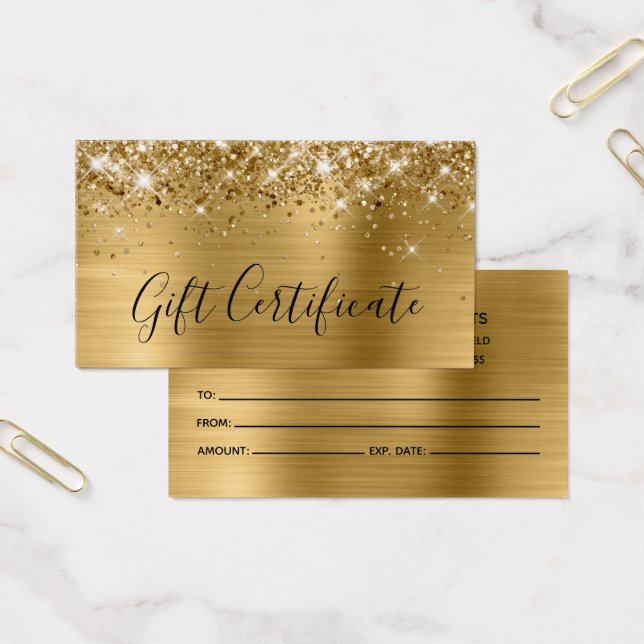 Glittery Gold Foil Gift Certificate (Office)