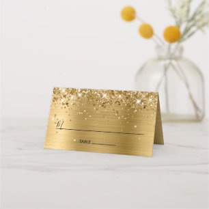 Glittery Gold Foil Lined Place Card