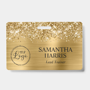Glittery Gold Foil Logo Badge