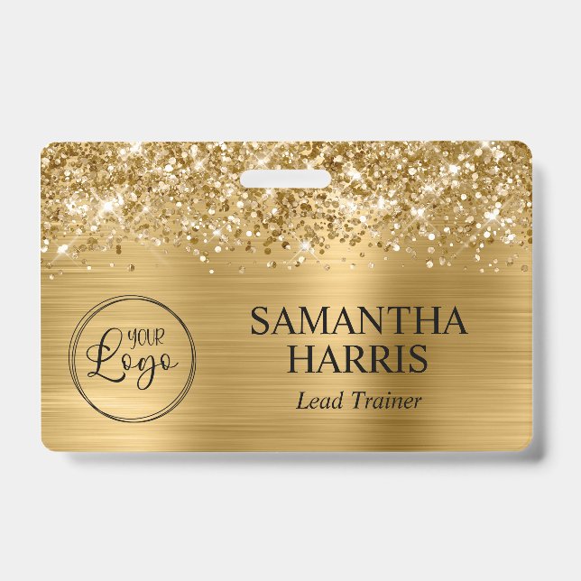 Glittery Gold Foil Logo Badge (Front)