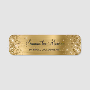 Glittery Gold Foil Name Tag