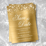 Glittery Gold Foil Save the Date Invitation<br><div class="desc">Faux gold glitter with a golden ombre for your wedding save the dates. 
The decorative "Save the Date" font is a classical fancy calligraphy style paired with a modern font style. 
Faux glam glitter save the dates.</div>