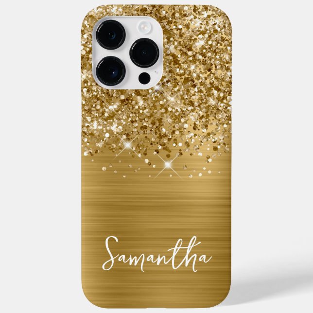 Glittery Gold Glam Name Case-Mate iPhone Case (Back)