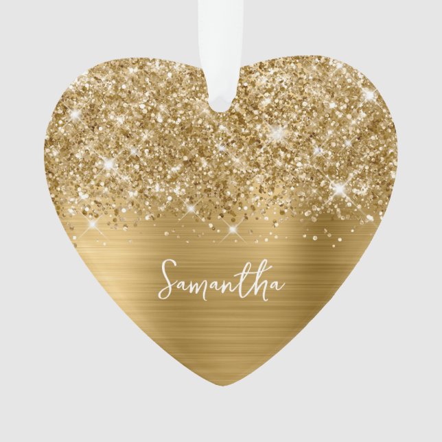 Glittery Gold Glam Nom Photo (devant)