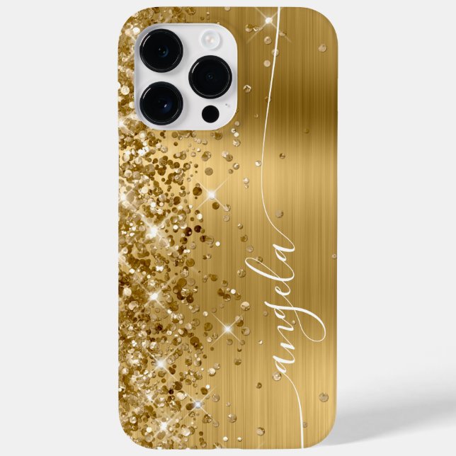 Glittery Gold Glam Signature Case-Mate iPhone Case (Back)