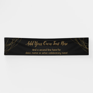 Glittery Gold Light Strings Add Your Own Text Banner