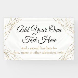 Glittery Gold Light Strings Add Your Own Text Banner