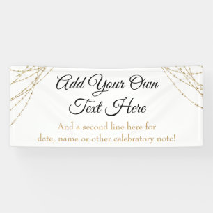 Glittery Gold Light Strings Add Your Own Text Banner