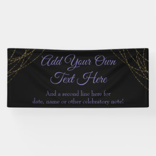 Glittery Gold Light Strings Add Your Own Text Banner