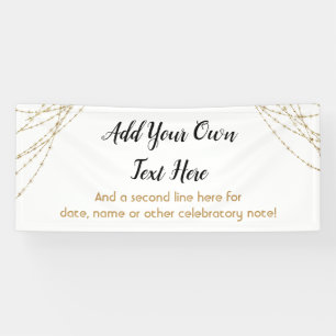 Glittery Gold Light Strings Add Your Own Text Banner