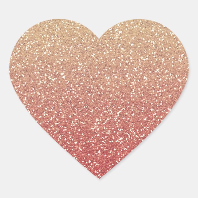 Glittery Gold Melon Heart Sticker (Front)