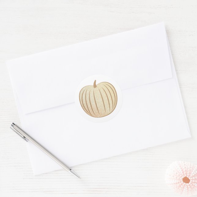 Glittery Gold Pumpkin Fall Envelope Seal  (Envelope)