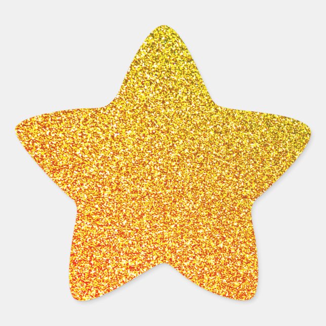 Glittery Gold Sparkle Wedding Birthday Ombre Colou Star Sticker (Front)