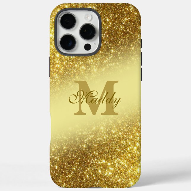 glittery golden personalized Case-Mate iPhone case (Back)