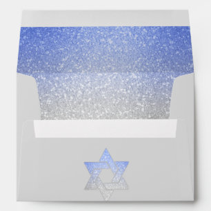 Glittery Gradient Blue Invitation Envelope