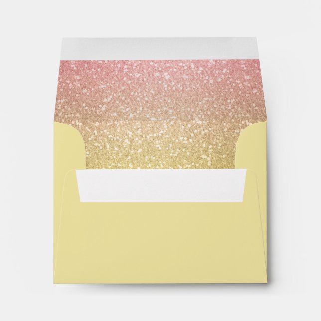 Glittery Gradient Coral RSVP Envelope (Back (Bottom))