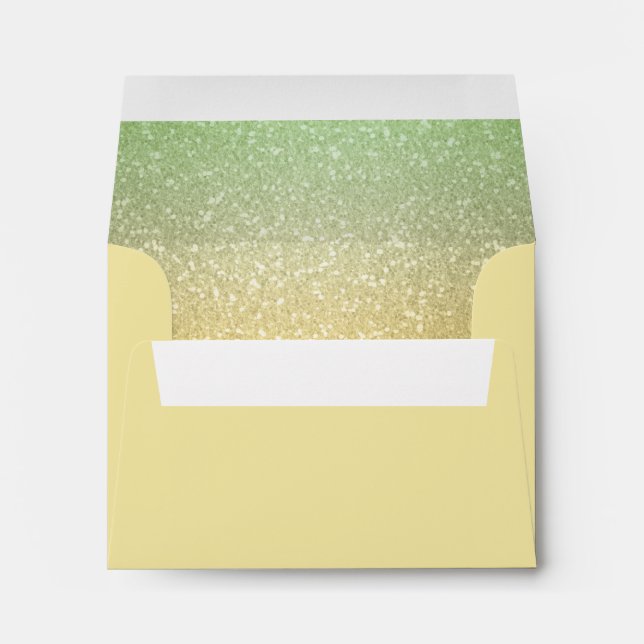 Glittery Gradient Mint RSVP Envelope (Back (Bottom))