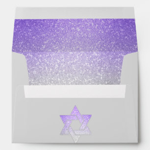 Glittery Gradient Purple  Invitation Envelope
