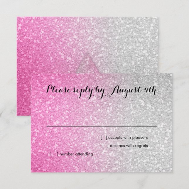 Glittery Gradient RSVP Hot Pink (Front/Back)