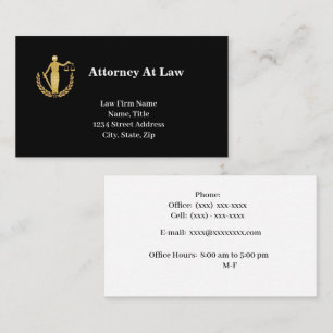 Glittery Lady Justice Avocat Cartes de visite