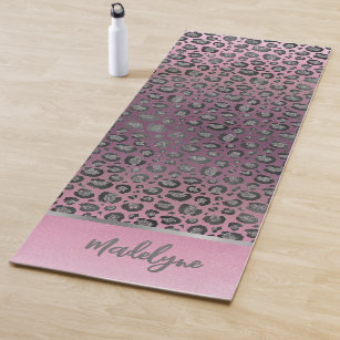 Leopard Print Yoga Mat Brown Leopard Yoga Wear Co-ord Set Matching