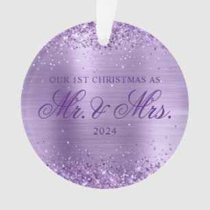 Glittery Light Purple Foil Notre 1er Noël