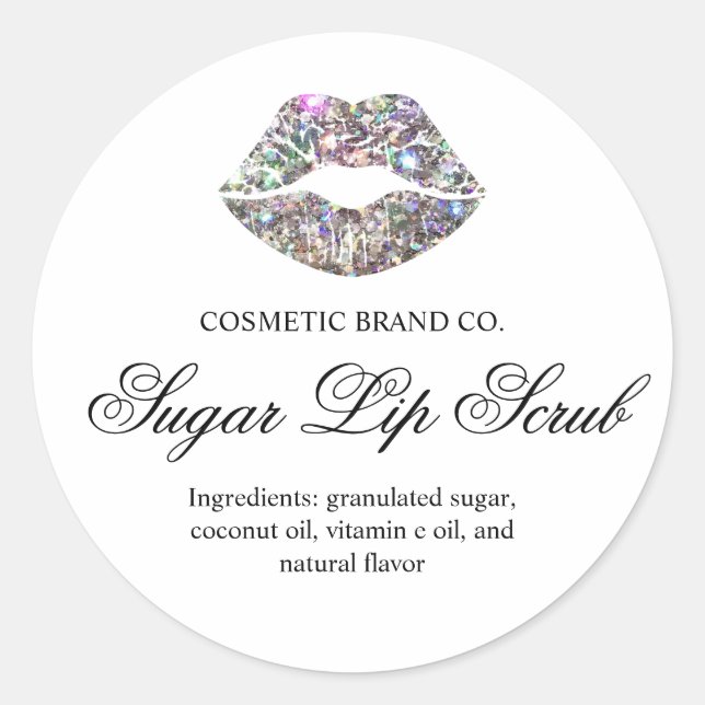 Glittery Lips Sugar Lip Scrub Classic Round Sticker (Front)