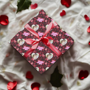Glittery Love Custom Photo Wrapping Paper