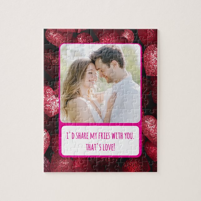 Glittery Love Share My Fries Jigsaw Puzzle (Vertical)