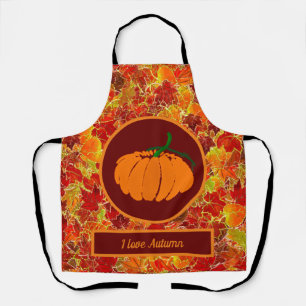 Glittery Maple Leaves/Pumpkin the Fall/Autumn Apron