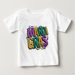 Glittery Mardi Gras Gras Women's T-Shirt, Purple G Baby T-Shirt