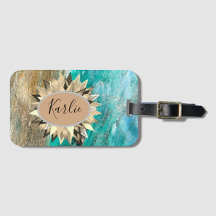 Glittery Modern Personalized Abstract Luggage Tag