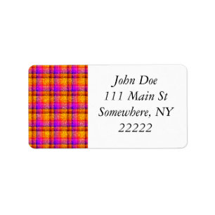 Glittery Neon Plaid Label