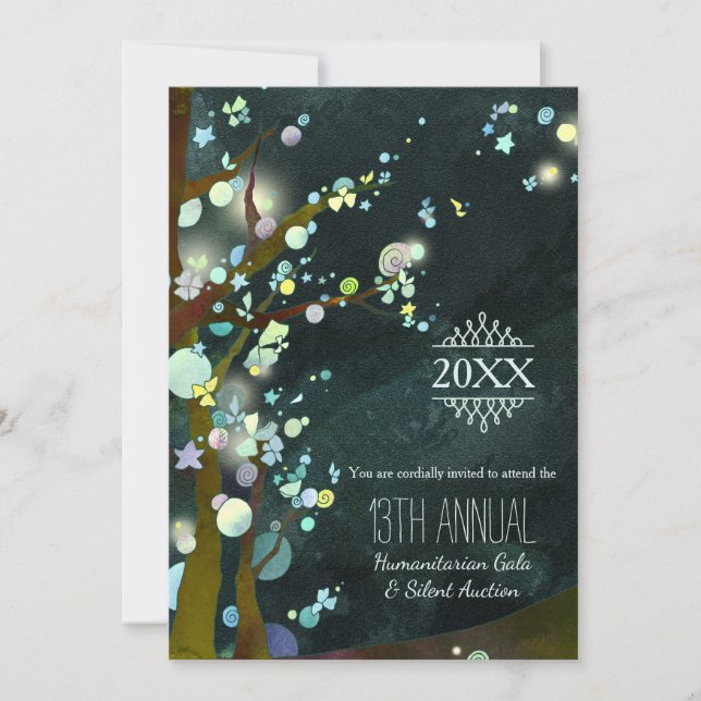 Glittery Night Charity Gala and Auction Invitation (Front)