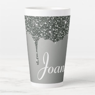 Glittery Paint Drip Latte Mug