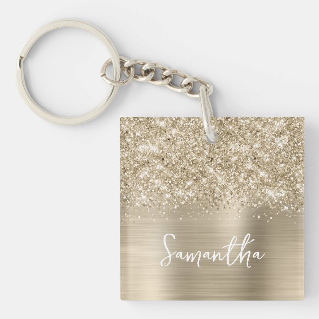 Glittery Pale Gold Glam Name Photo (Devant)