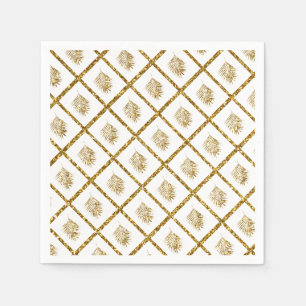 Glittery Palm Pattern Tropical Gold Wedding Cool Napkin