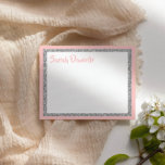 Glittery Pink and Silver Thank You Flat Card<br><div class="desc">This trendy flat card features bold lettering on the front with a layered look in silver glitter and white,  and a solid coloured back. Add your text using the template form. Change the font,  layout and colours using the Customize feature.</div>