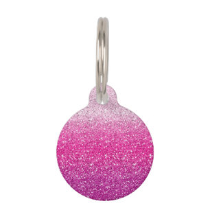 Glittery Pink Ombre Pet Tag