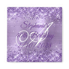Glittery Purple Foil Fancy Monogram 40th Birthday