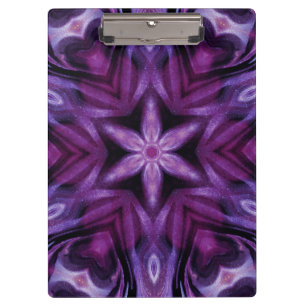 Glittery Purple Kaleidoscope Hearts Gradient Clipboard