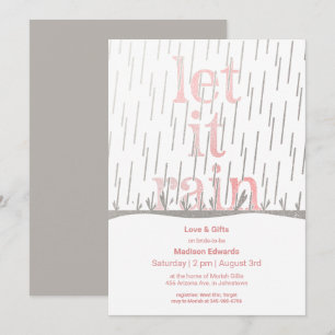 Glittery Rain Bridal Shower Invitation