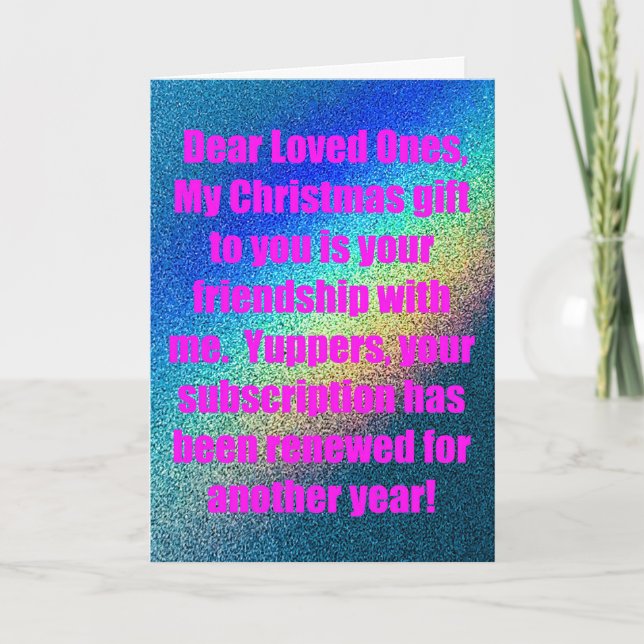 Glittery Rainbow Snarky Christmas Card (Front)