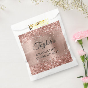 Glittery Rose Gold Foil Graduation Favour Bag