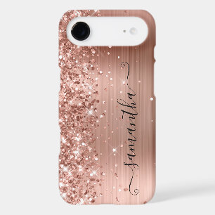 Glittery Rose Gold Foil Modern Girly Signature