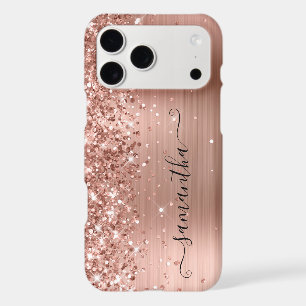 Glittery Rose Gold Foil Modern Girly Signature