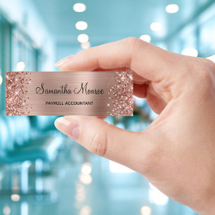 Glittery Rose Gold Foil Name Tag